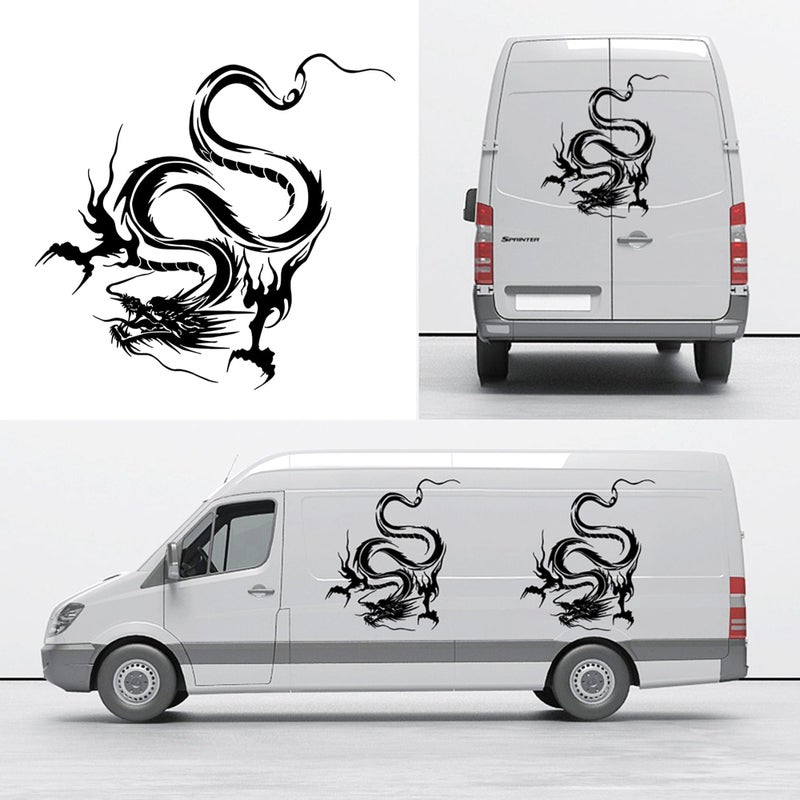 ATMOMO Dragon Graphic Car Hood Sticker Self-Adhesive Vinyl Graphics Decals 19.69'' x 14.57'', Black - Image 5